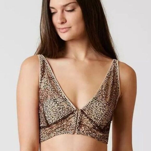BKE Boutique Lace Bralette Tan Brown Small western - Picture 1 of 8